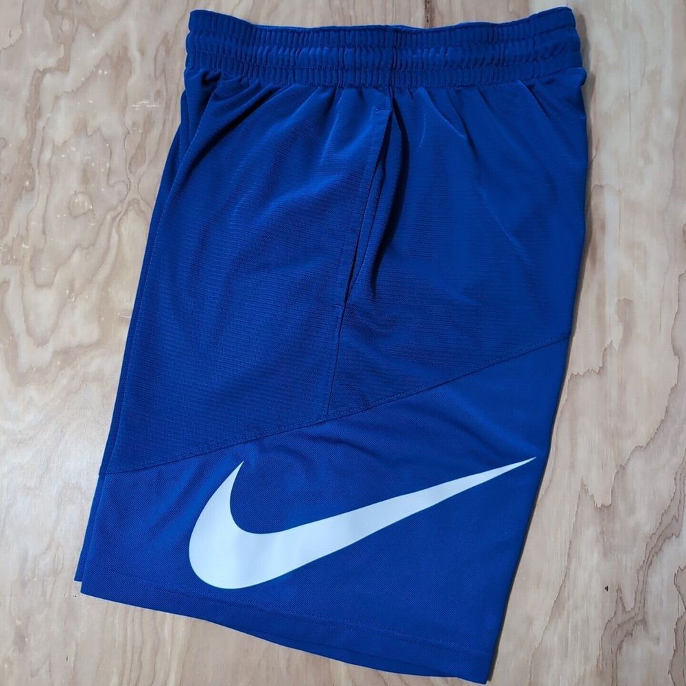 Nike Athletic Shorts Mens Sm Swoosh Elastic Waist Running Training Blue